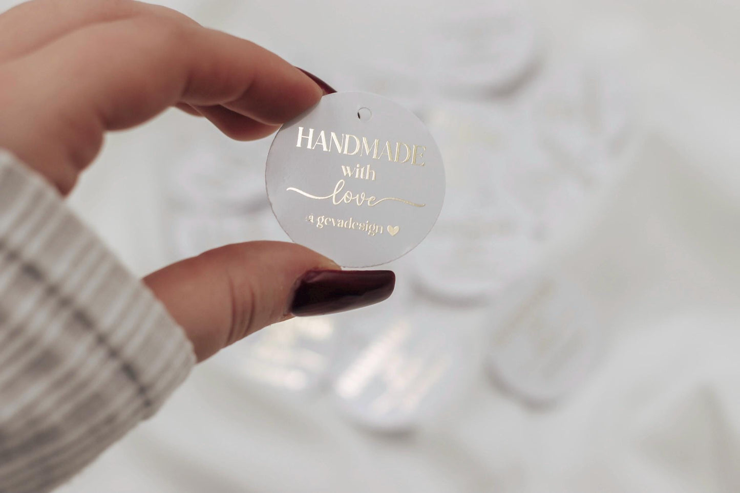 Etiketten für Small Business - handmade with love - verpackungsmaterial - mit liebe verpacken - personalisiert mit firmenname - gold schwarz