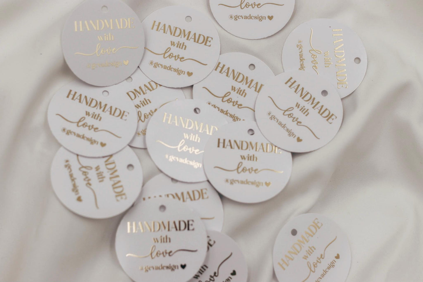 Etiketten für Small Business - handmade with love - verpackungsmaterial - mit liebe verpacken - personalisiert mit firmenname - gold schwarz