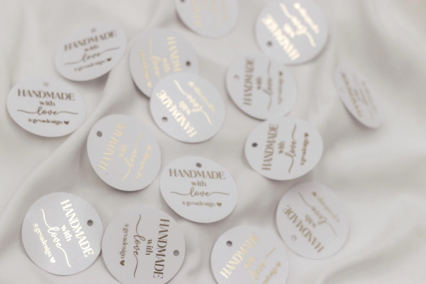 Etiketten für Small Business - handmade with love - verpackungsmaterial - mit liebe verpacken - personalisiert mit firmenname - gold schwarz