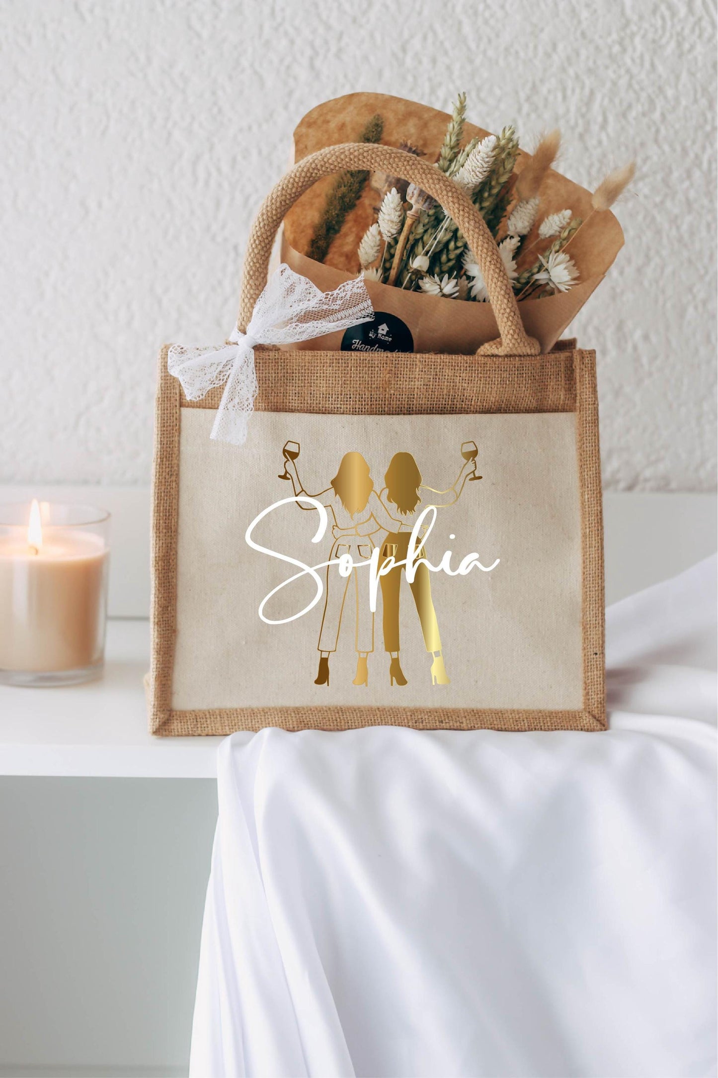 Trauzeugin Brautjungfer fragen - personalisiertes Geschenk - kleine Jutetasche - JGA - Beste Freundin