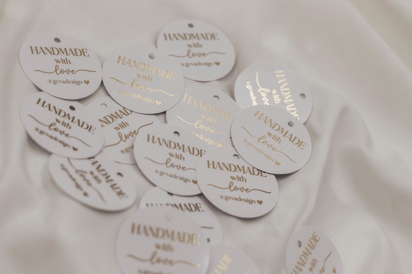 Etiketten für Small Business - handmade with love - verpackungsmaterial - mit liebe verpacken - personalisiert mit firmenname - gold schwarz