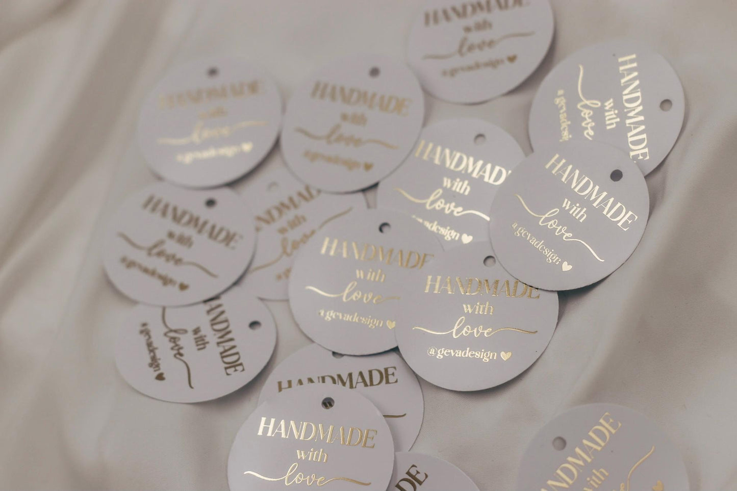 Etiketten für Small Business - handmade with love - verpackungsmaterial - mit liebe verpacken - personalisiert mit firmenname - gold schwarz