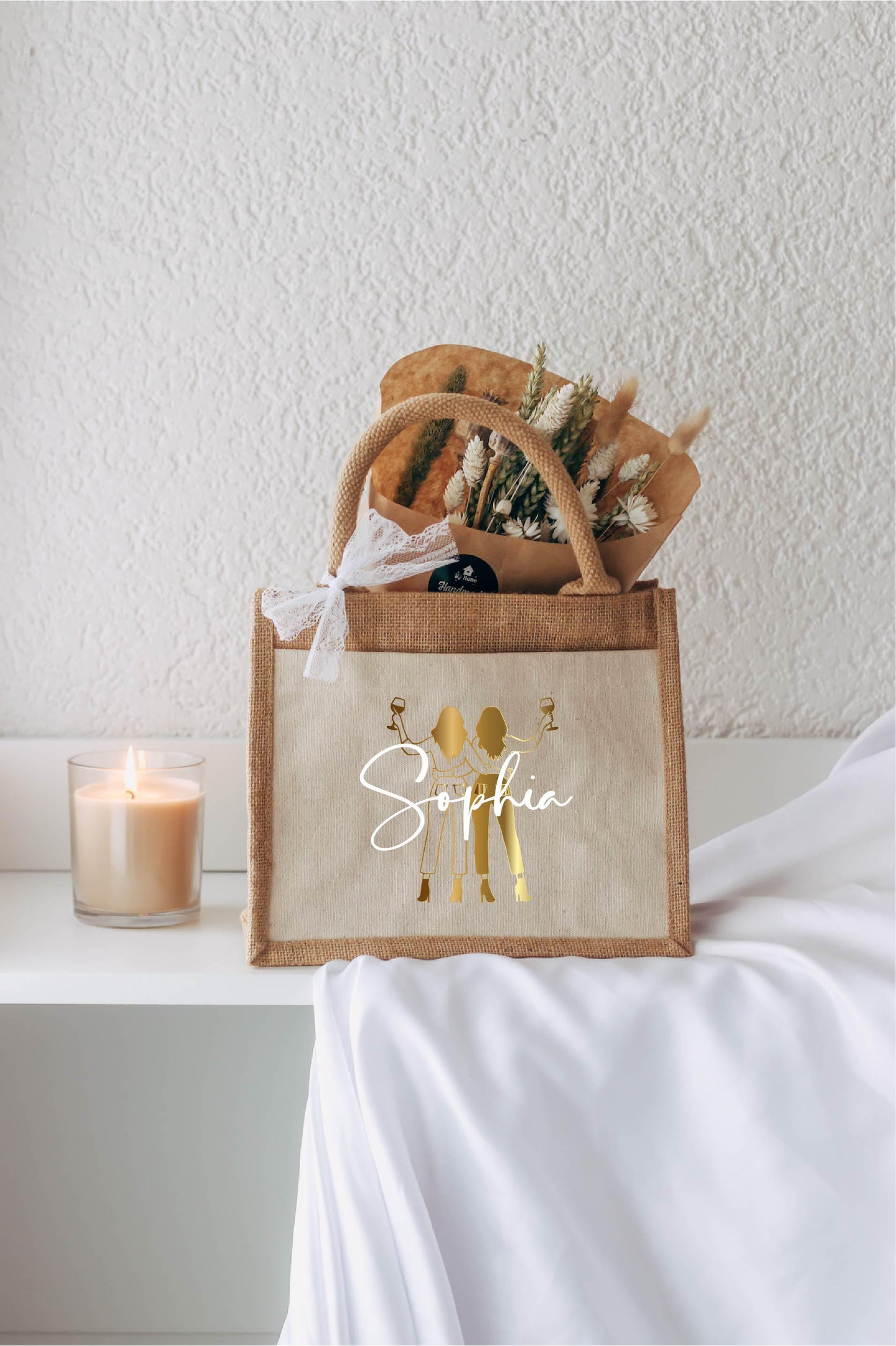 Trauzeugin Brautjungfer fragen - personalisiertes Geschenk - kleine Jutetasche - JGA - Beste Freundin