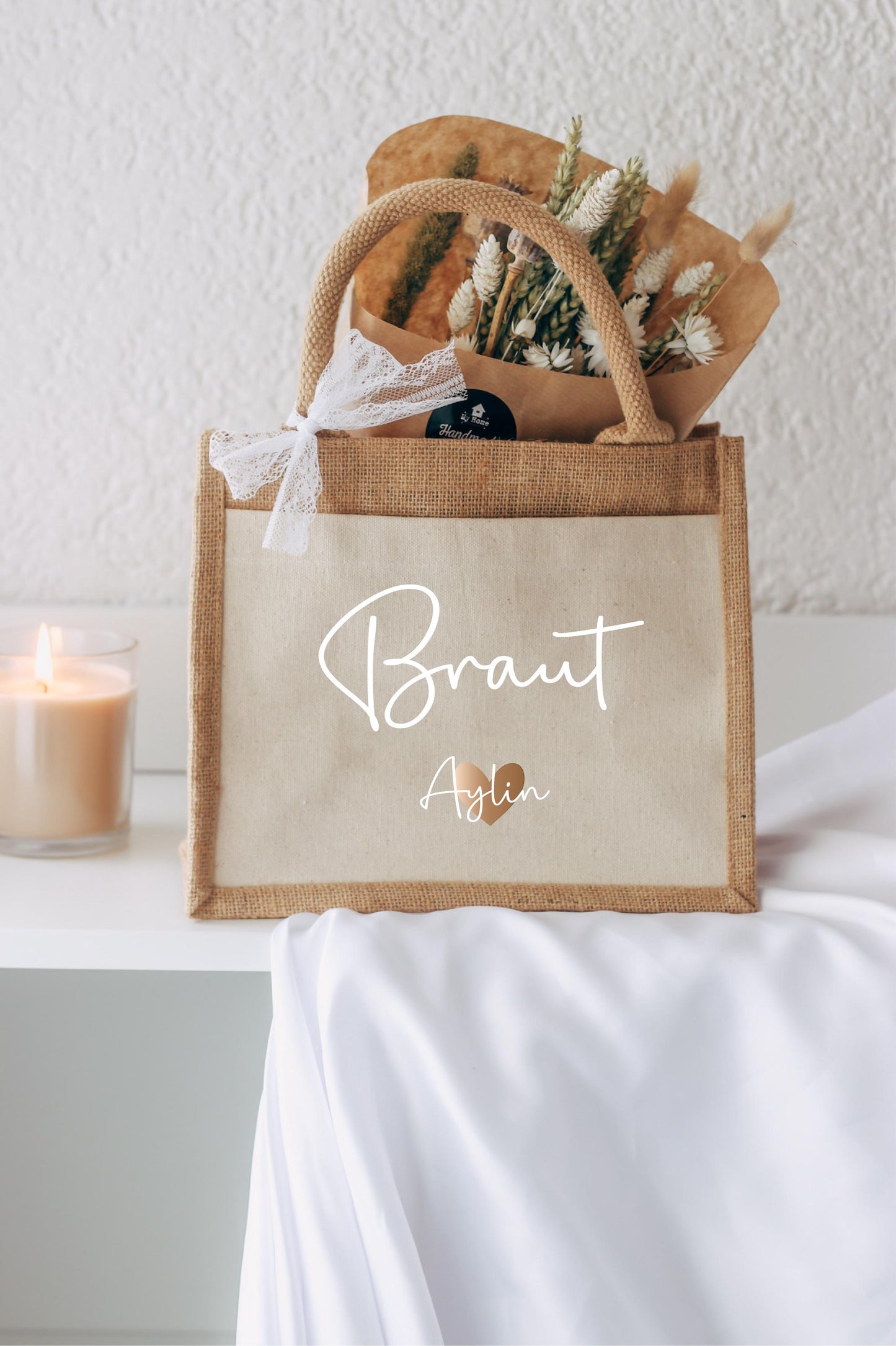 Braut Tasche mit Namen - Geschenk zur Hochzeit, Getting ready, Personalisiert,