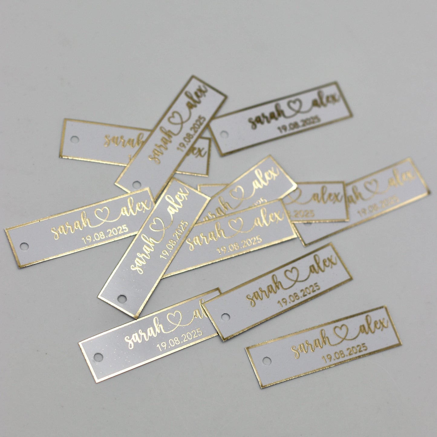 Personalisierte Etiketten für Gastgeschenke, Hochzeit, Verlobung, Sözümüz Söz, Nikah, Metallic Effekt in Gold oder silber,