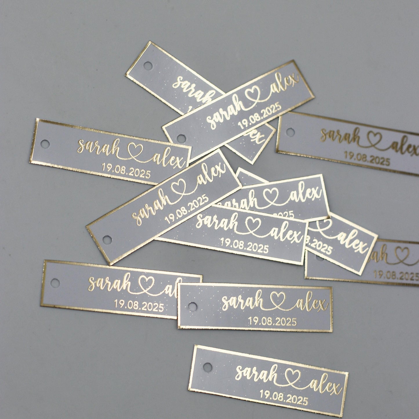 Personalisierte Etiketten für Gastgeschenke, Hochzeit, Verlobung, Sözümüz Söz, Nikah, Metallic Effekt in Gold oder silber,