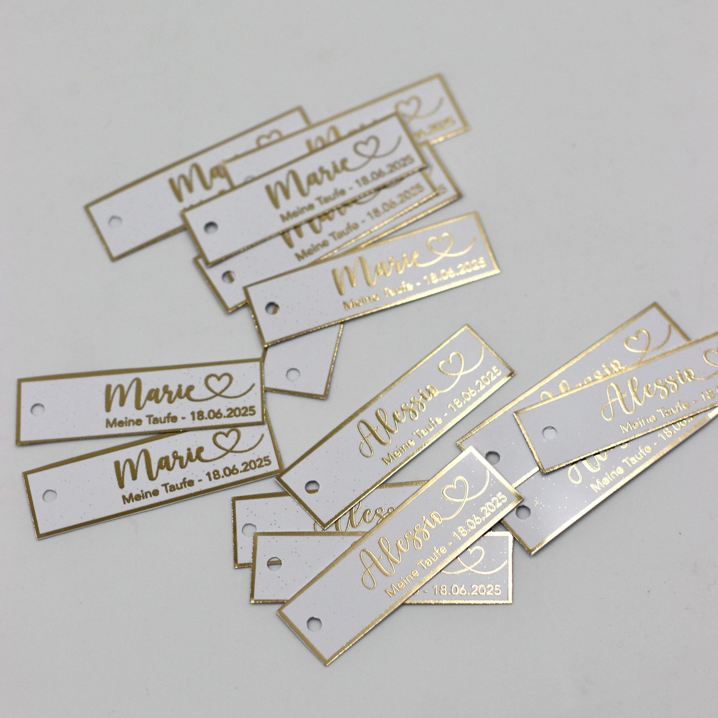 Personalisierte Etiketten Taufe, Kommunion, Mevlüt, Sünnet, Personalisiert mit dem Namen & Datum, Metallic Effekt gold, silber o schwarz