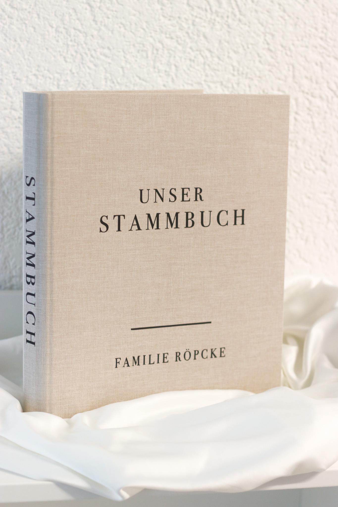 Stammbuch A4 oder A5 mit Leinen cover personalisiert - Hochzeit, Standesamt, verschiedene Schriftfarben
