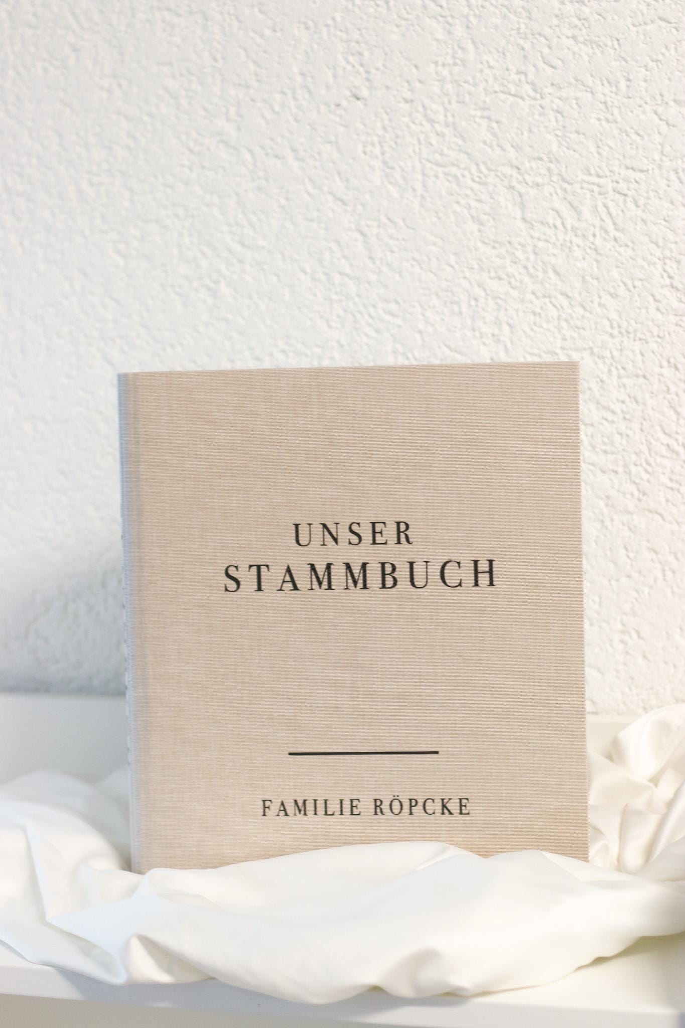 Stammbuch A4 oder A5 mit Leinen cover personalisiert - Hochzeit, Standesamt, verschiedene Schriftfarben