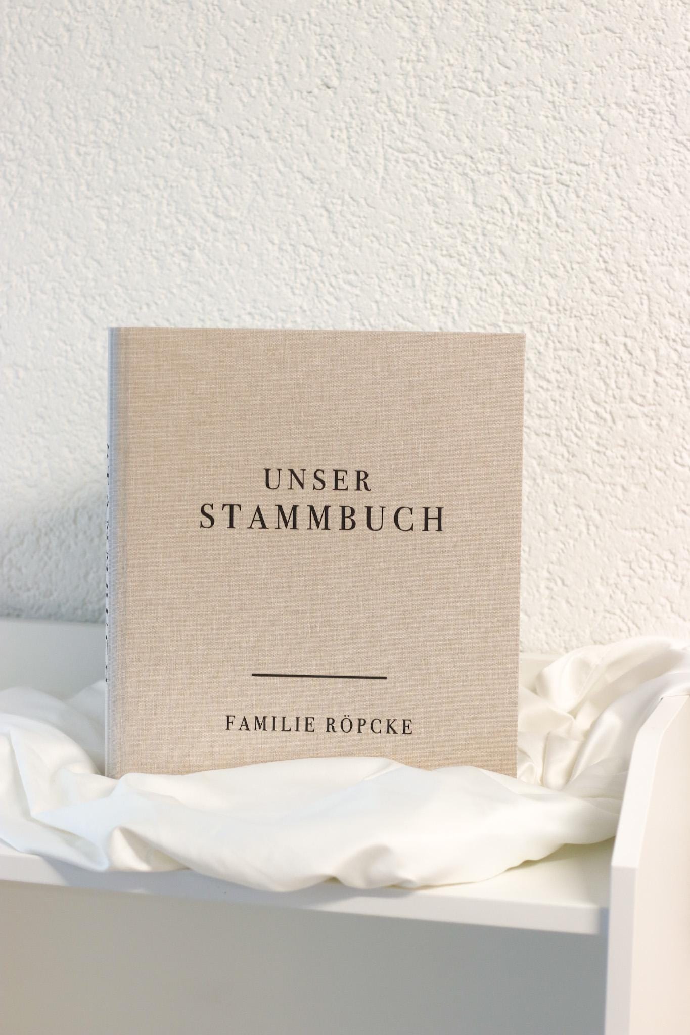 Stammbuch A4 oder A5 mit Leinen cover personalisiert - Hochzeit, Standesamt, verschiedene Schriftfarben