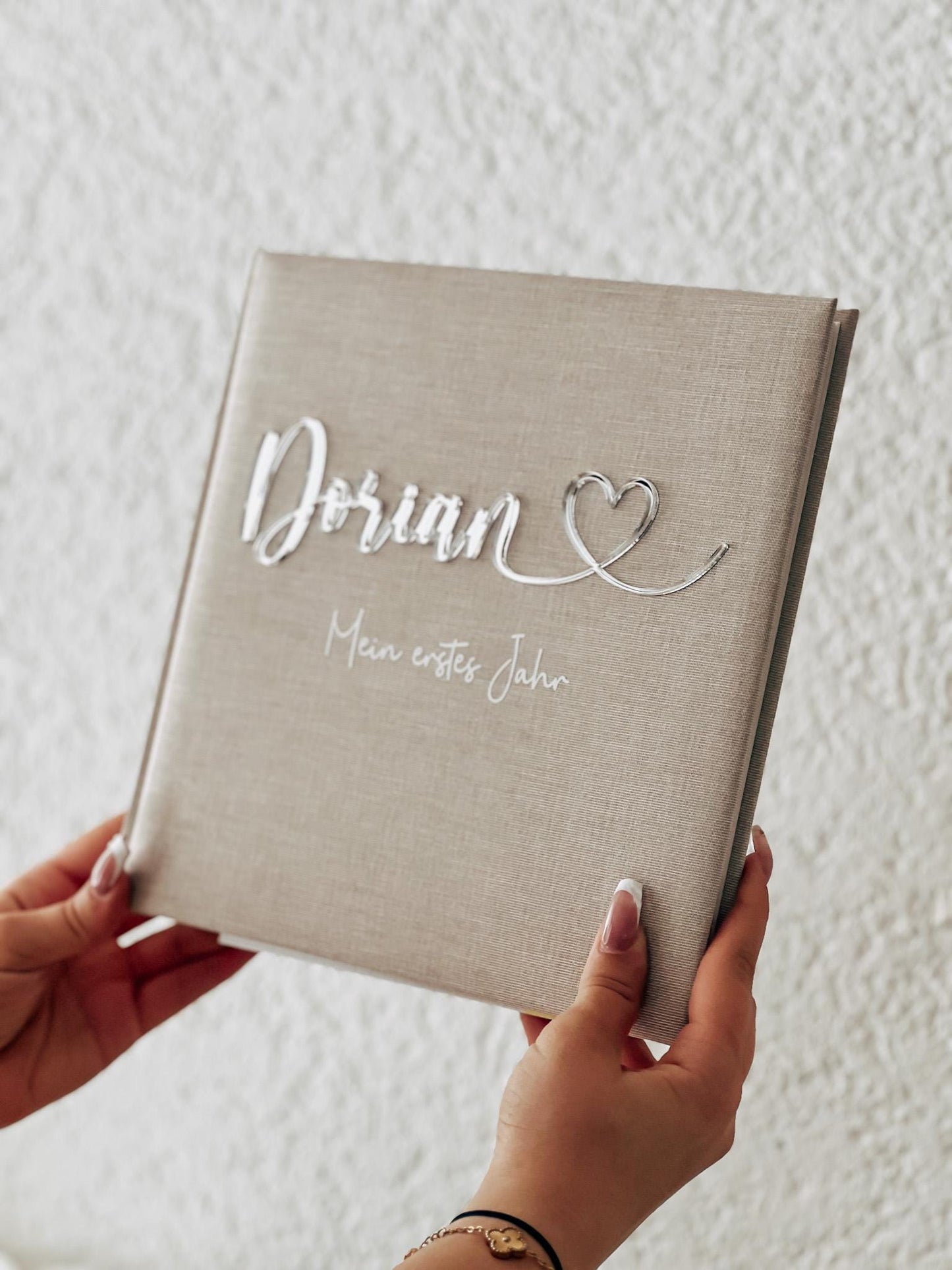 Personalisiertes Baby Fotoalbum „Mein erstes Jahr“ | Geschenk zur Geburt oder 1. Geburtstag | Erinnerungsalbum für Babyfotos