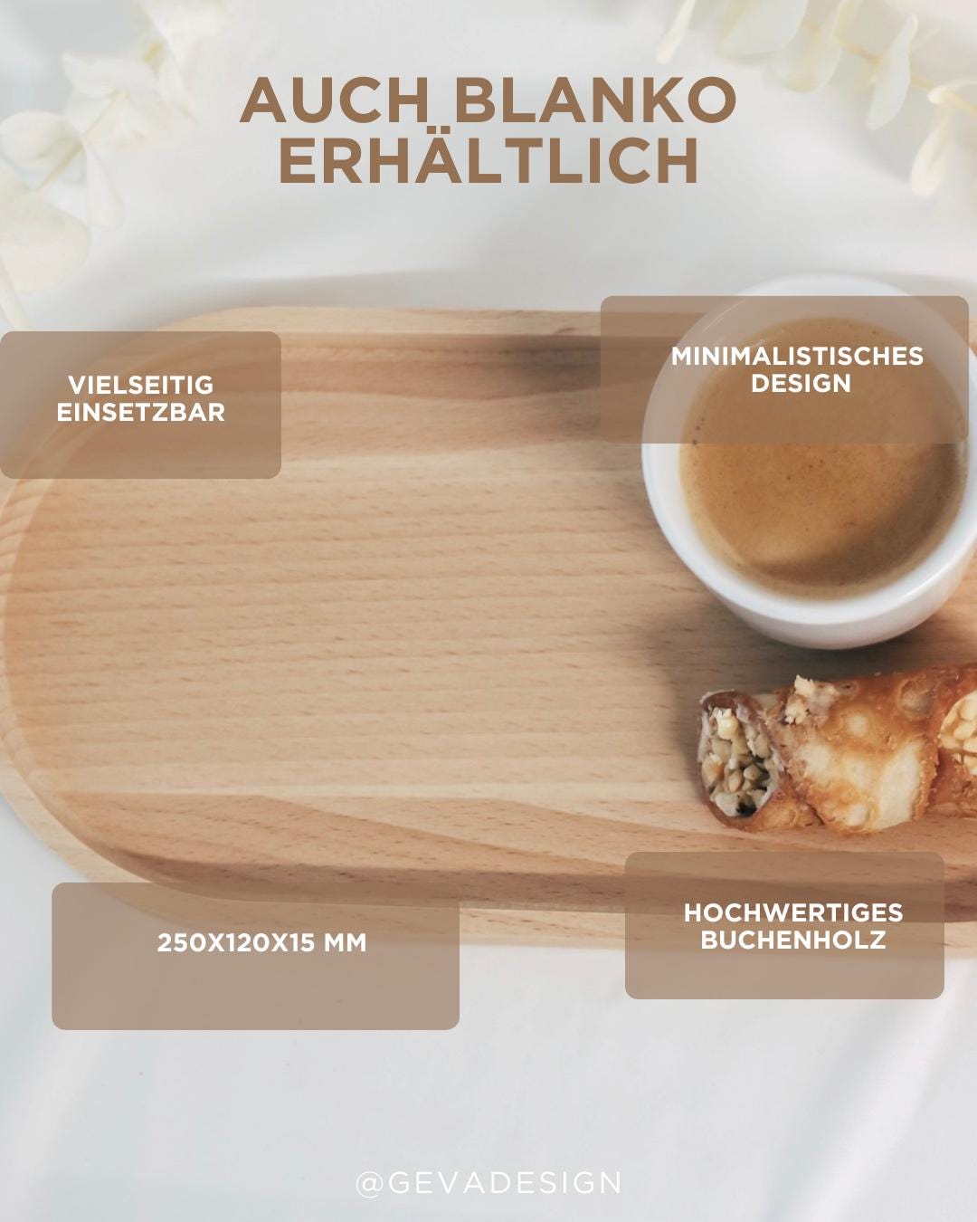 Graviertes Tablett "Lieblingsmensch" aus Buchenholz – Geschenk für Geburtstag & Weihnachten – Deko oder Kaffee-Tablett – 25x12 cm