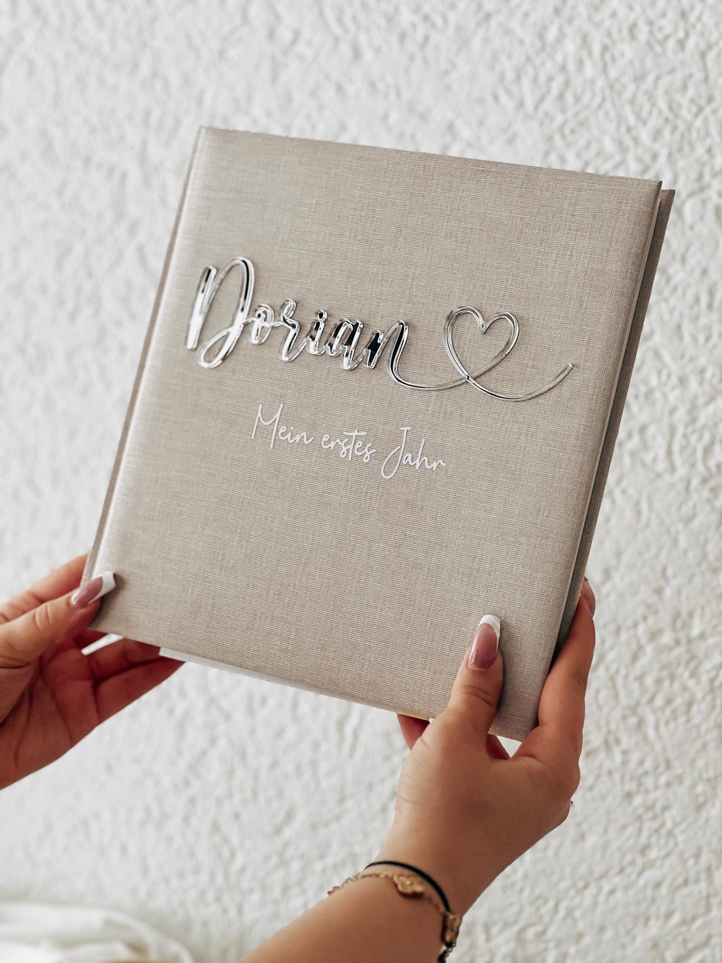 Personalisiertes Baby Fotoalbum „Mein erstes Jahr“ | Geschenk zur Geburt oder 1. Geburtstag | Erinnerungsalbum für Babyfotos