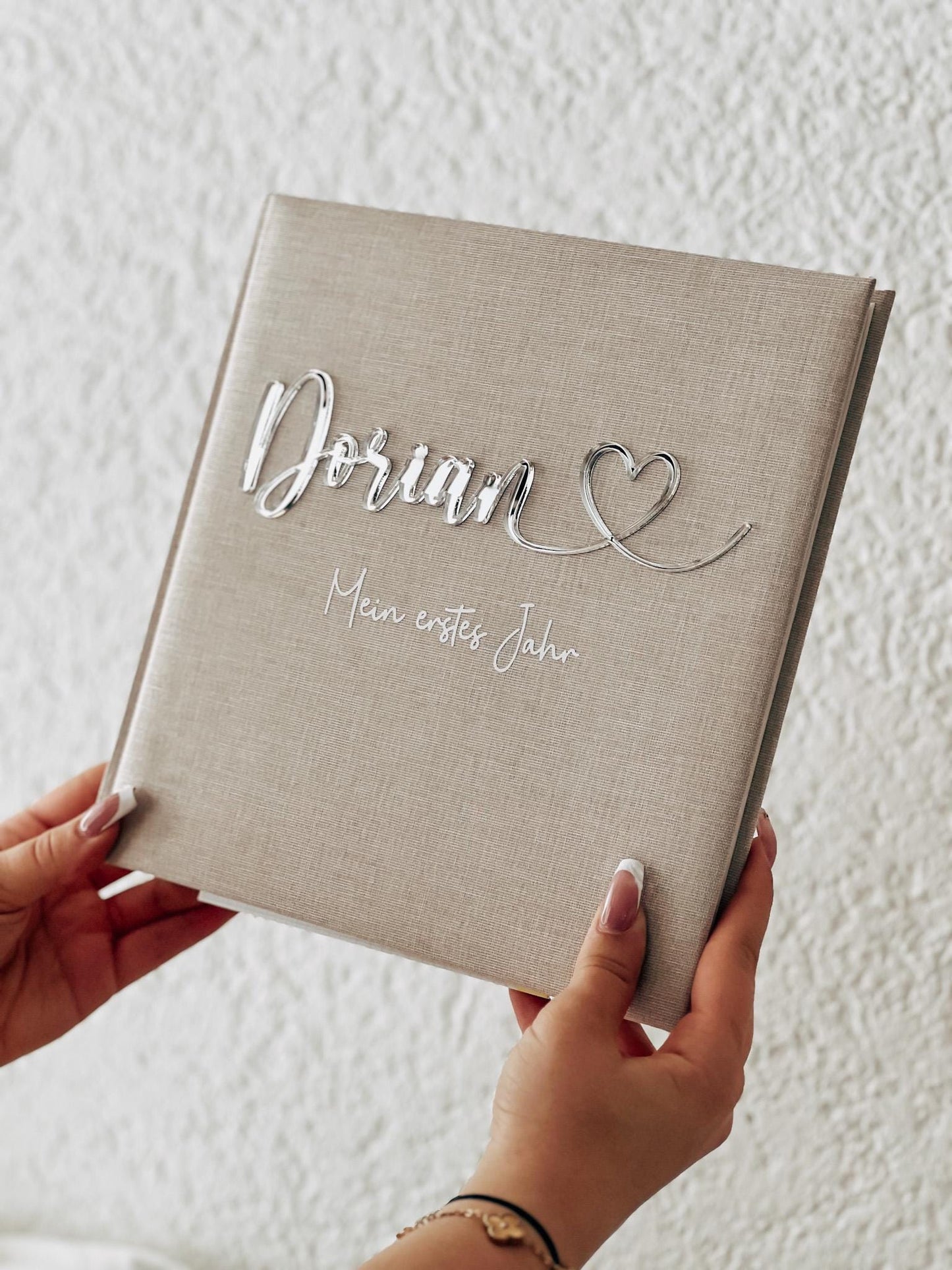 Personalisiertes Baby Fotoalbum „Mein erstes Jahr“ | Geschenk zur Geburt oder 1. Geburtstag | Erinnerungsalbum für Babyfotos