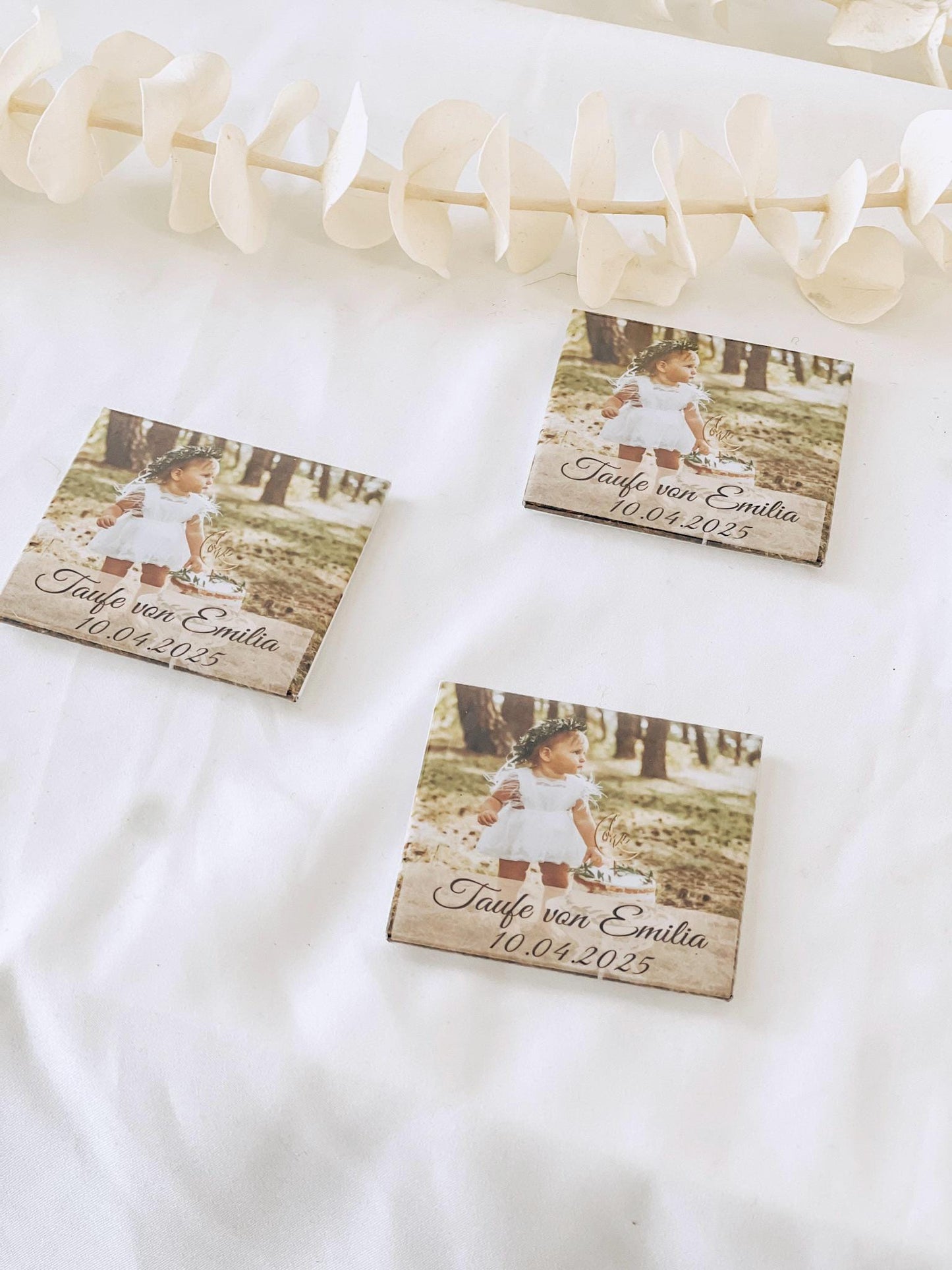 Personalisierter Magnet mit Foto – Gastgeschenk zur Taufe, Kommunion oder Geburtstag – Erinnerung mit Namen & Datum – Kühlschrankmagnet