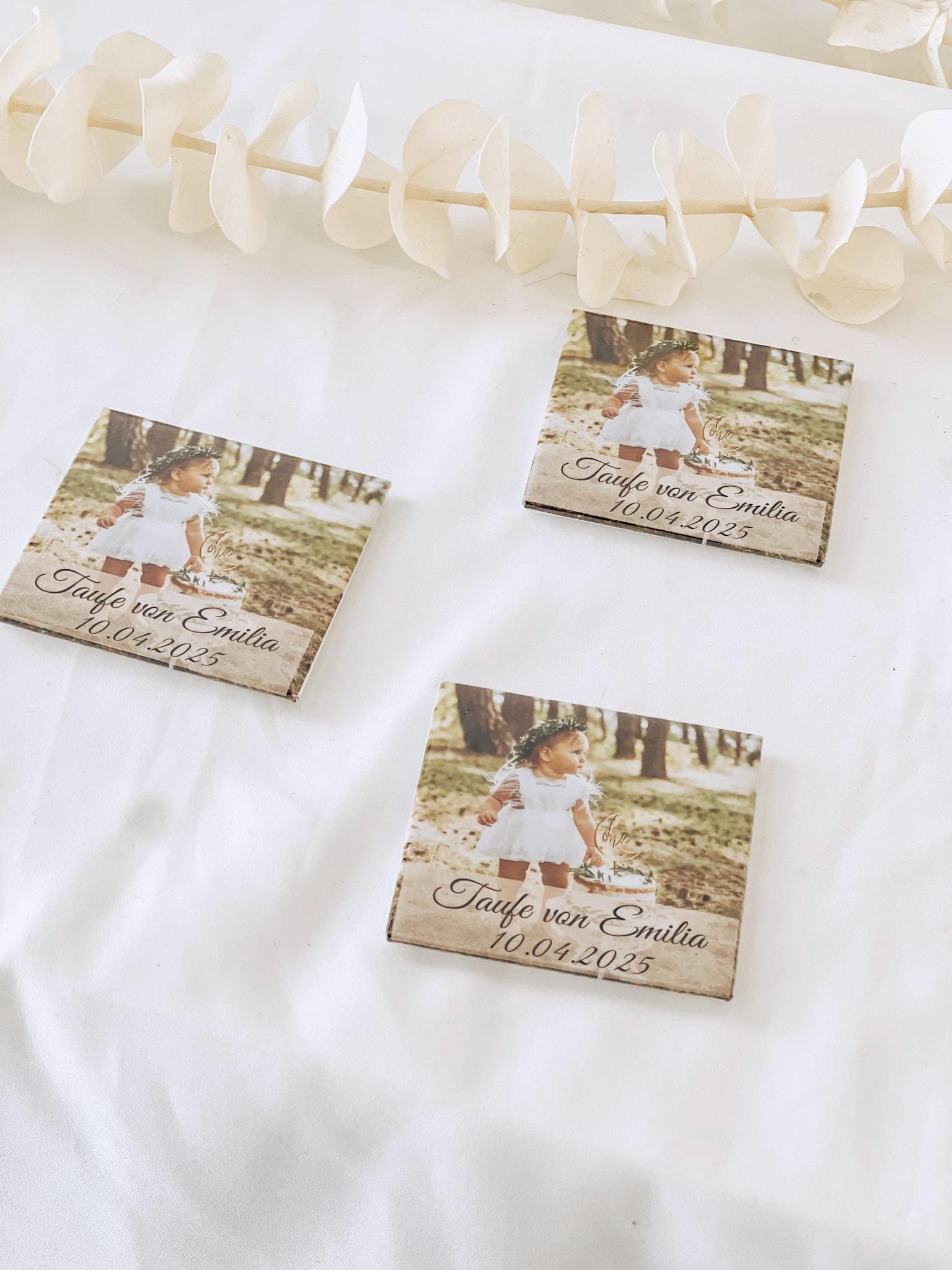 Personalisierter Magnet mit Foto – Gastgeschenk zur Taufe, Kommunion oder Geburtstag – Erinnerung mit Namen & Datum – Kühlschrankmagnet