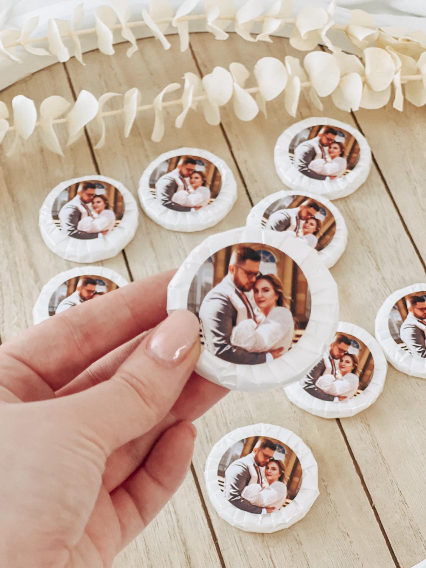 Mini Seifen (10er Set) als Gastgeschenk – personalisiert mit Foto – Hochzeit, Geburtstag, Verlobung – Seifen Mitgebsel