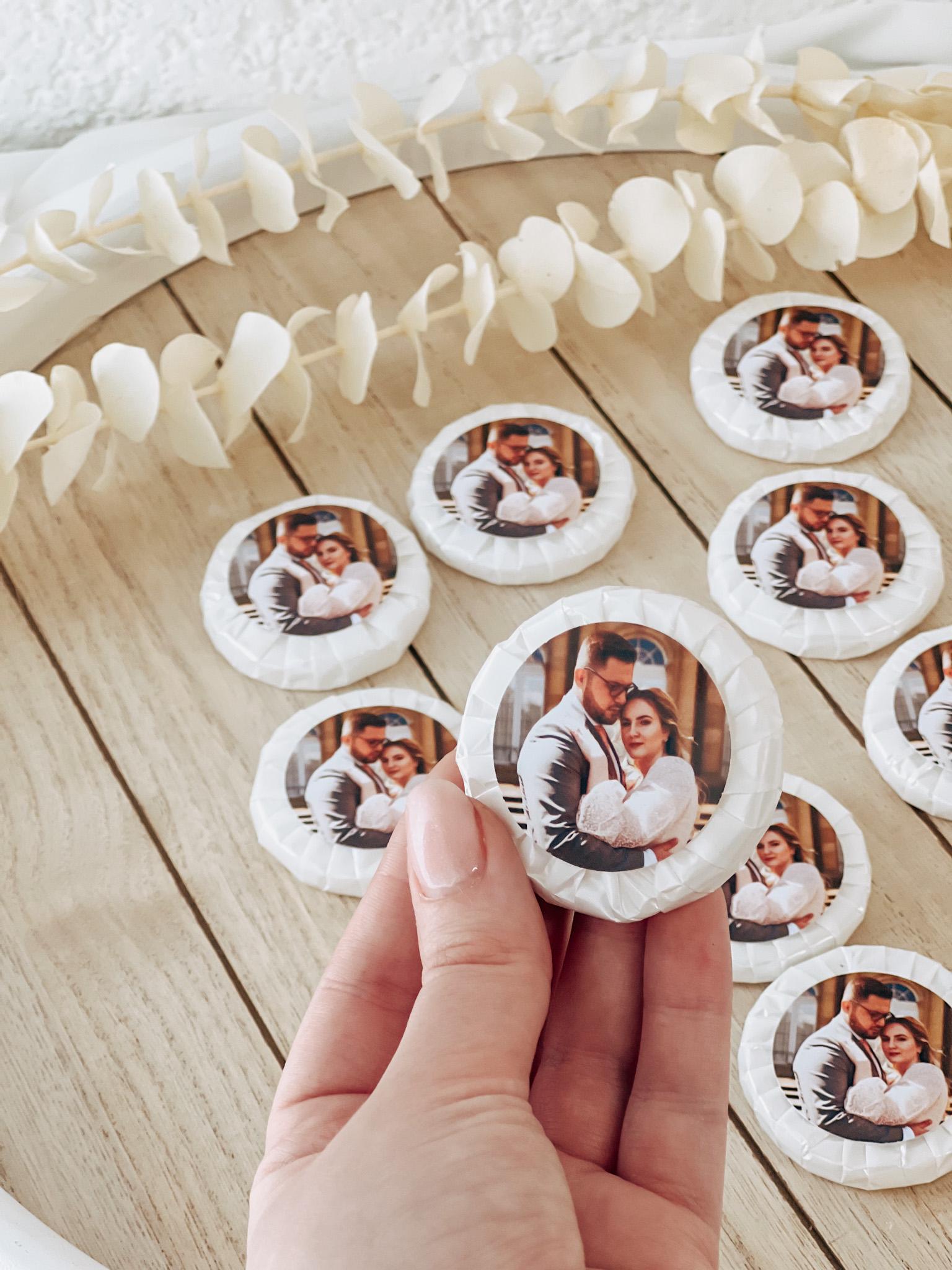 Mini Seifen (10er Set) als Gastgeschenk – personalisiert mit Foto – Hochzeit, Geburtstag, Verlobung – Seifen Mitgebsel