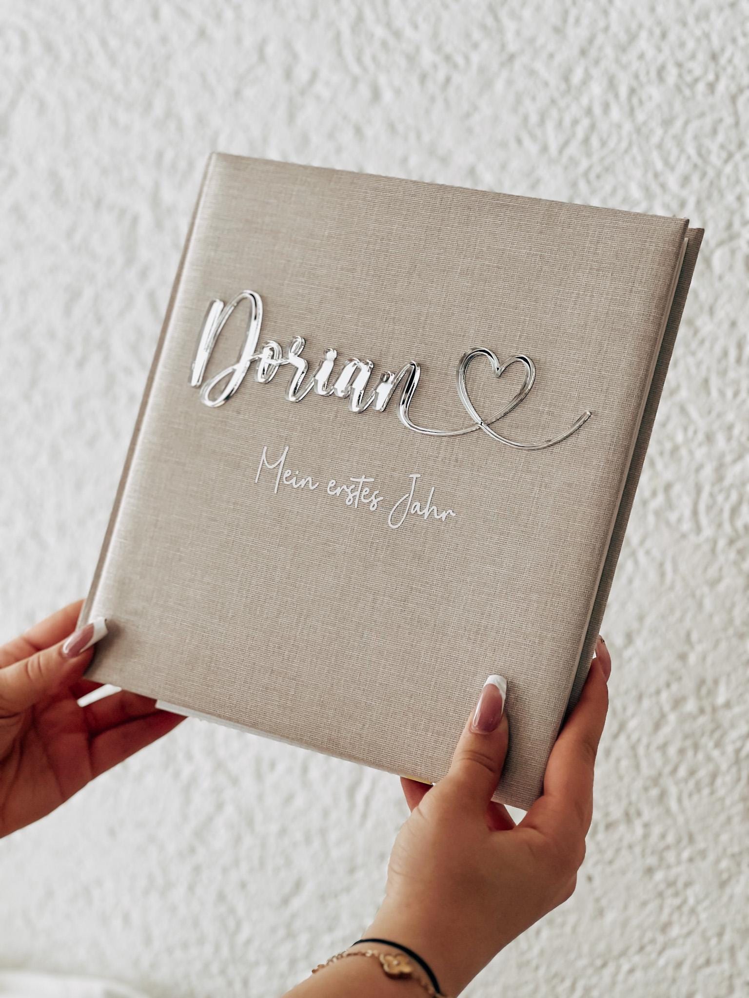 Personalisiertes Baby Fotoalbum „Mein erstes Jahr“ | Geschenk zur Geburt oder 1. Geburtstag | Erinnerungsalbum für Babyfotos