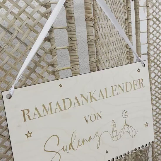 Ramadan Kalender personalisiert aus Holz - Eid Ramadan Dekoration Kinder Geschenk