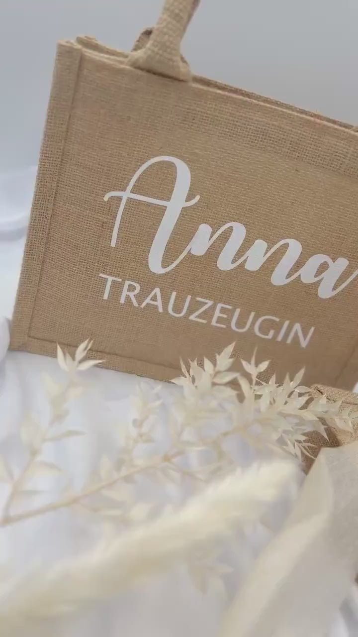 Kleine Jutetasche Geschenk- Trauzeugin fragen - Brautjungfer Beste Freundin Juteshopper - Geschenktasche - Geschenke für Frauen