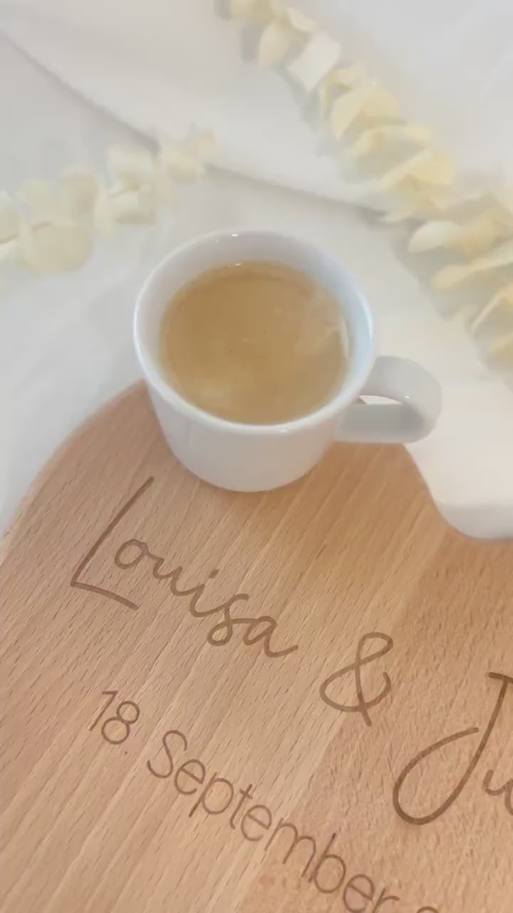 Personalisiertes Herzbrett aus Buchenholz – Hochzeitsgeschenk mit Gravur – Namen & Datum – Geschenk zur Hochzeit oder Jahrestag