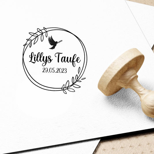 Personalisierter Stempel für die Taufe 48mm