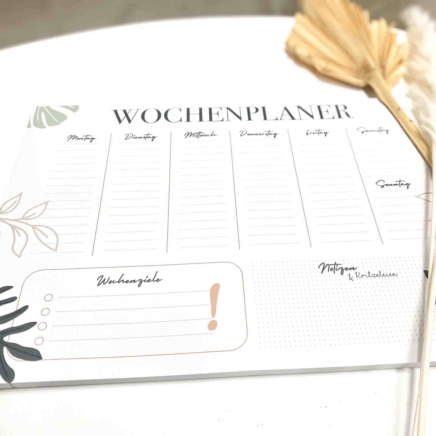 Wochenplaner A4 - Notizblock - Büro - TO DO Liste - Stundenplan - Wochenplan - Meal Planner