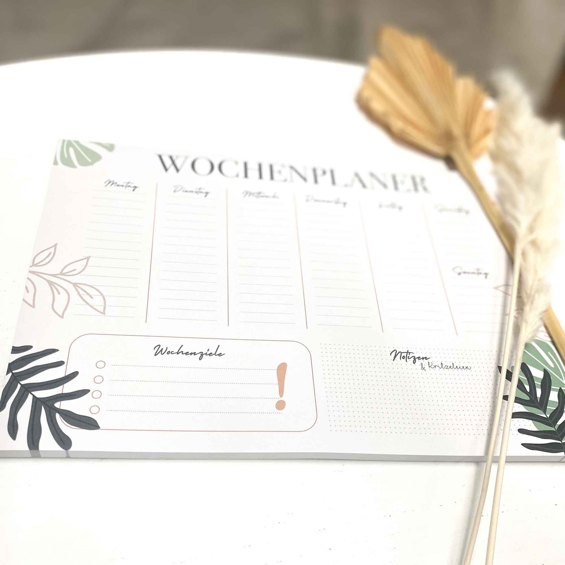 Wochenplaner A4 - Notizblock - Büro - TO DO Liste - Stundenplan - Wochenplan - Meal Planner