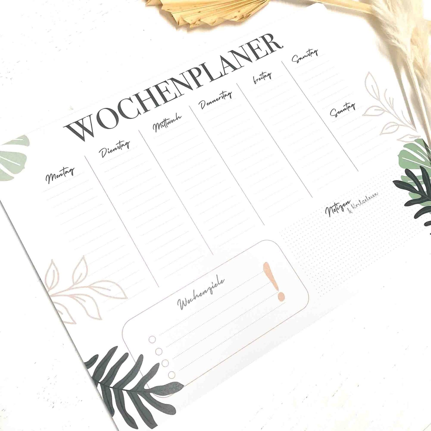 Wochenplaner A4 - Notizblock - Büro - TO DO Liste - Stundenplan - Wochenplan - Meal Planner