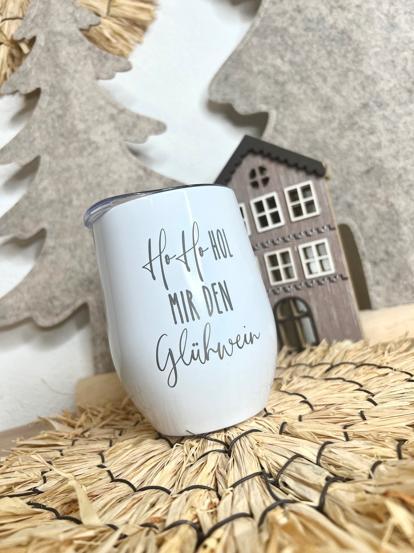 Glühweinbecher Glühweintasse Weihnachtstasse Mitarbeitergeschenk Thermobecher Ho Ho Hol mir Glühwein