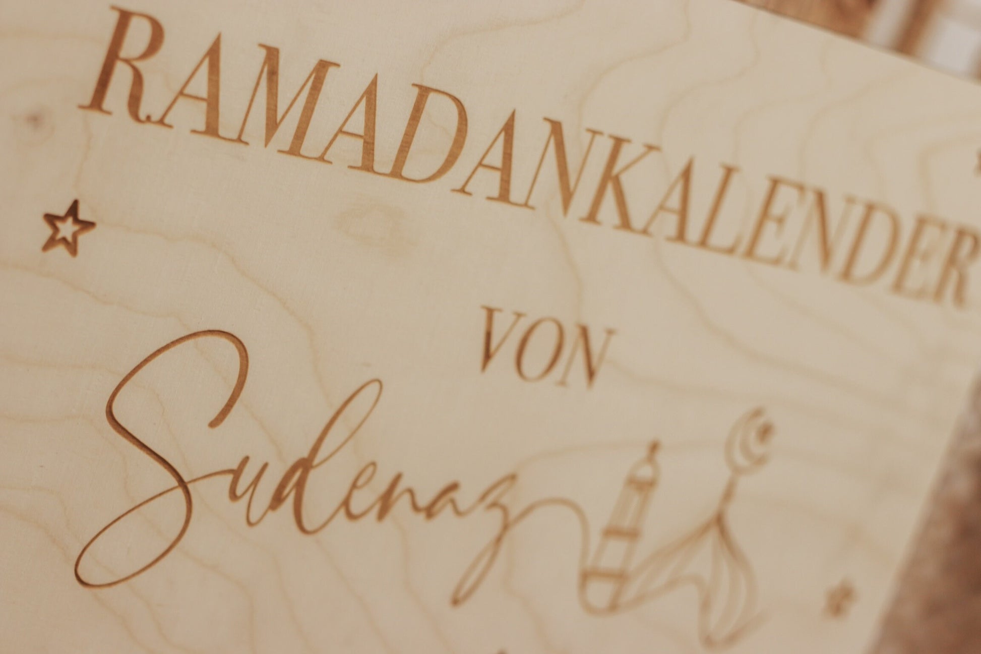 Ramadan Kalender personalisiert aus Holz - Eid Ramadan Dekoration Kinder Geschenk