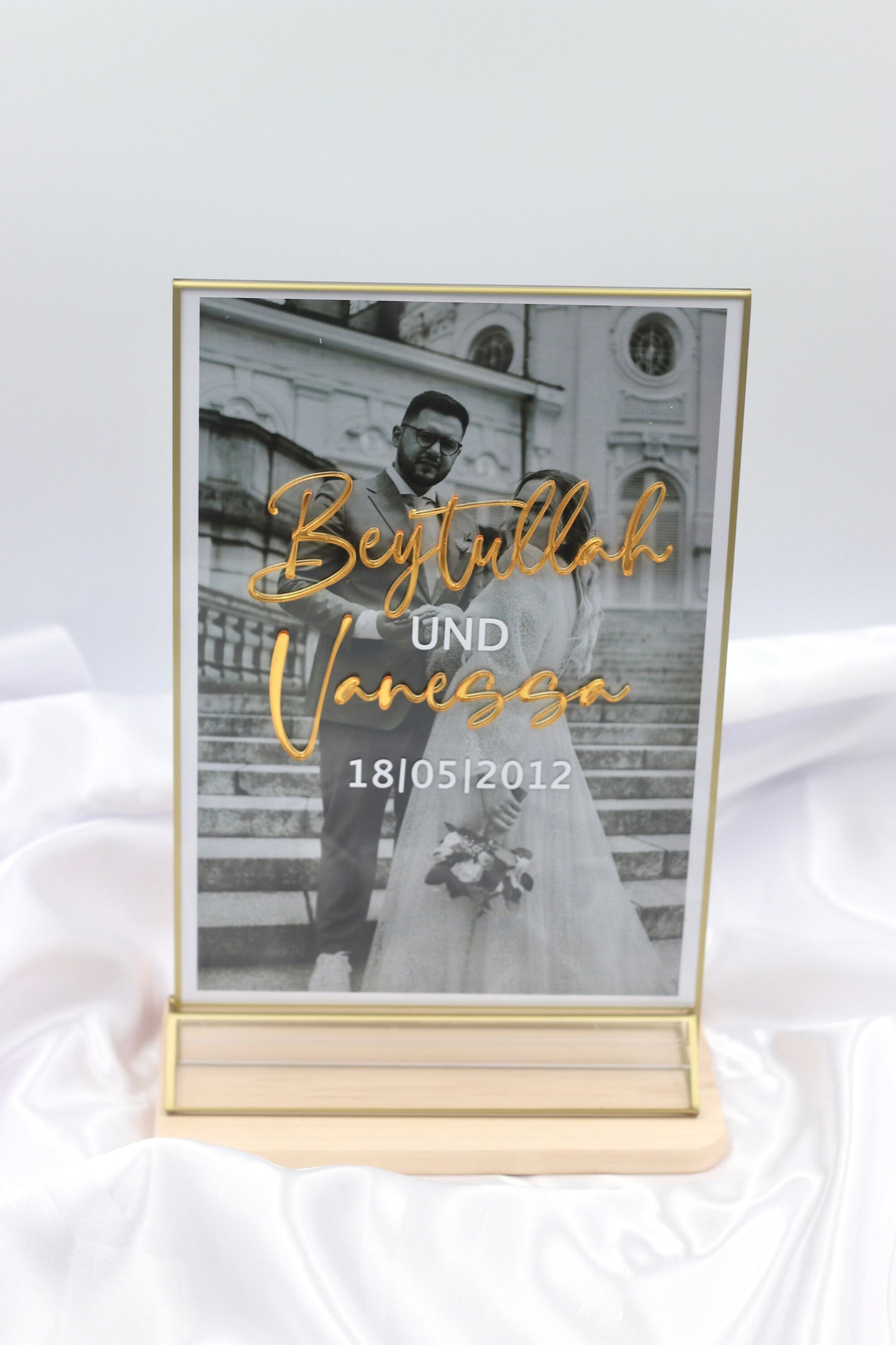 Bilderrahmen personalisiert Namensaufsteller Namensschild Hochzeit Verlobung Sözümüz Söz mit Acrylbuchstaben