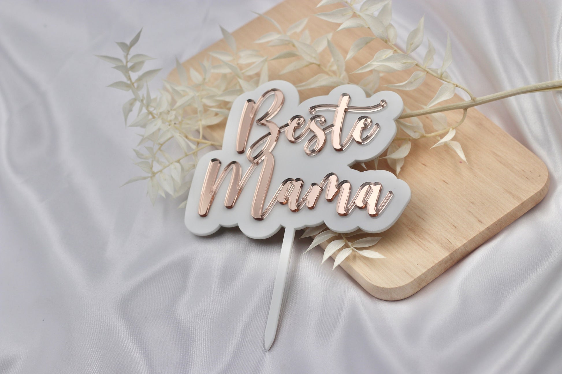 JGA Deko Cake Topper personalisiert mit Namen in weiß rosegold - Team Bride, Bride to be