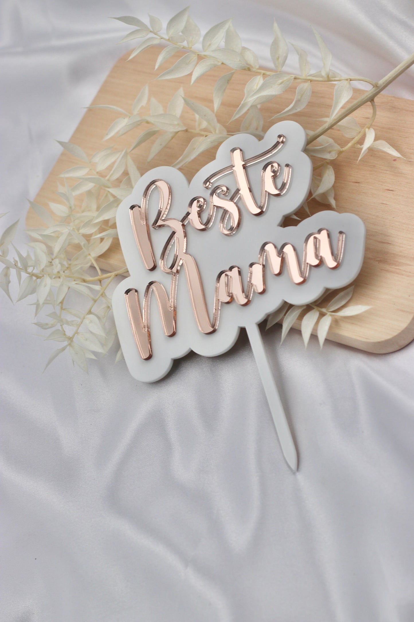 JGA Deko Cake Topper personalisiert mit Namen in weiß rosegold - Team Bride, Bride to be