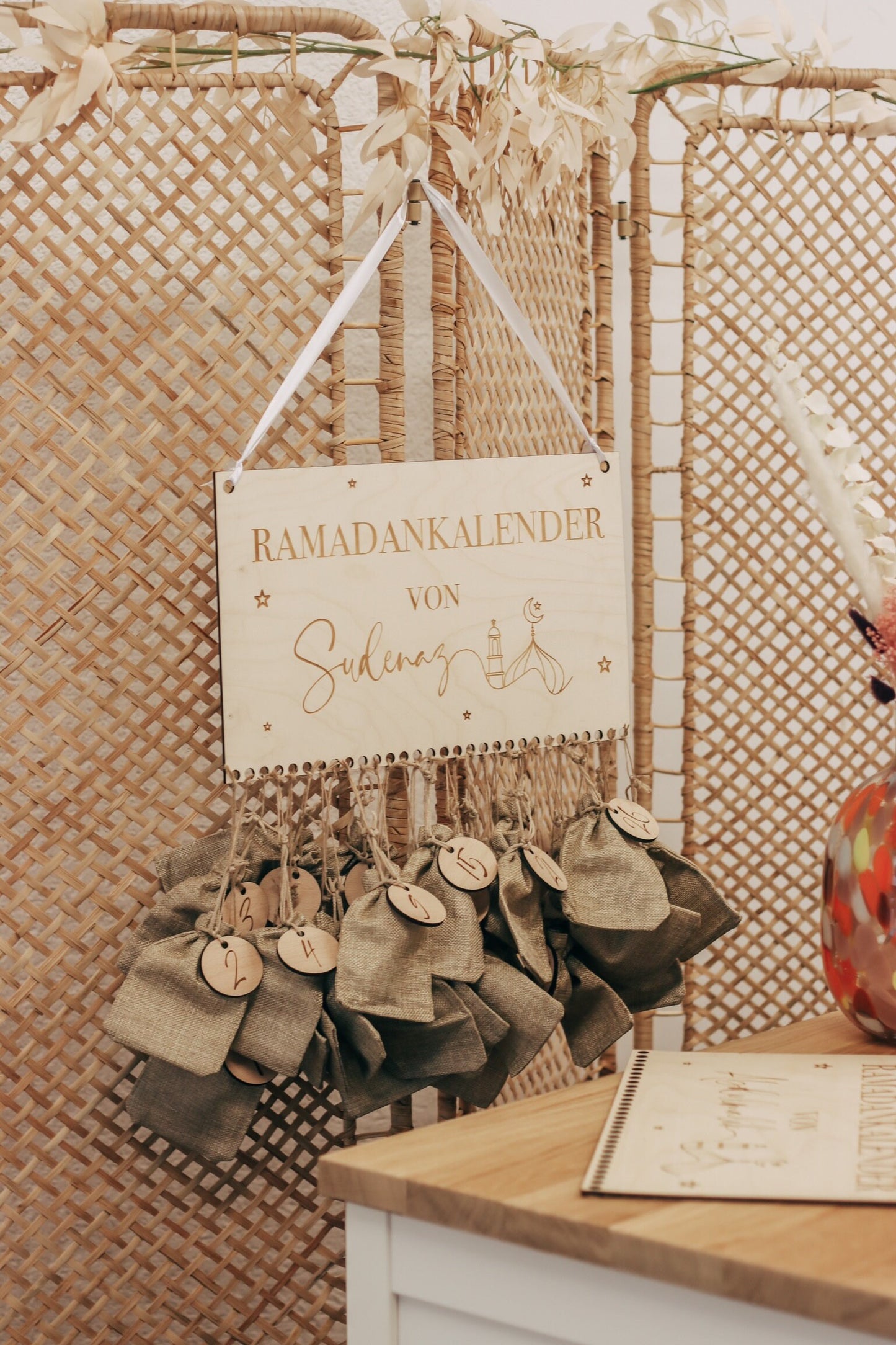 Ramadan Kalender personalisiert aus Holz - Eid Ramadan Dekoration Kinder Geschenk