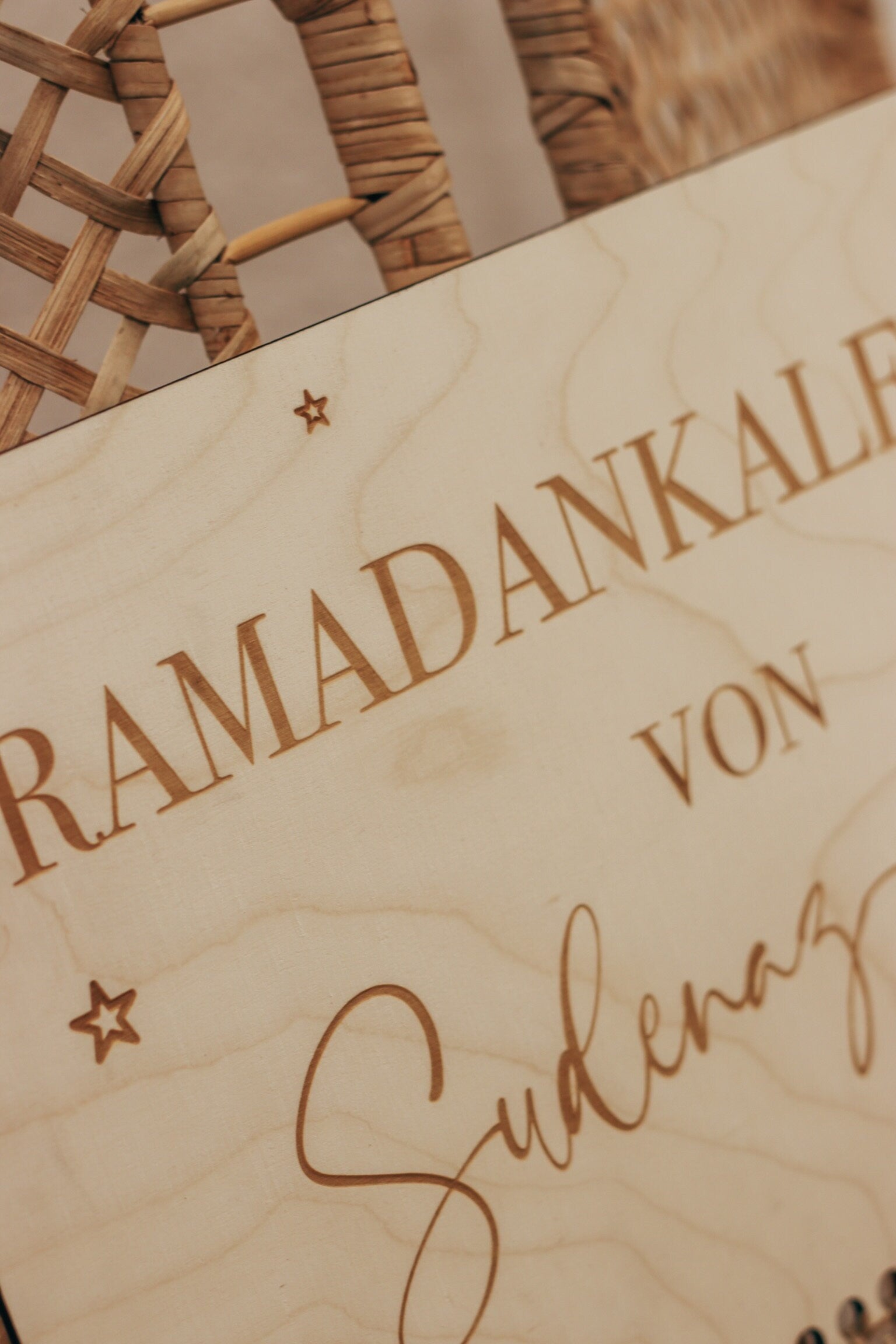 Ramadan Kalender personalisiert aus Holz - Eid Ramadan Dekoration Kinder Geschenk