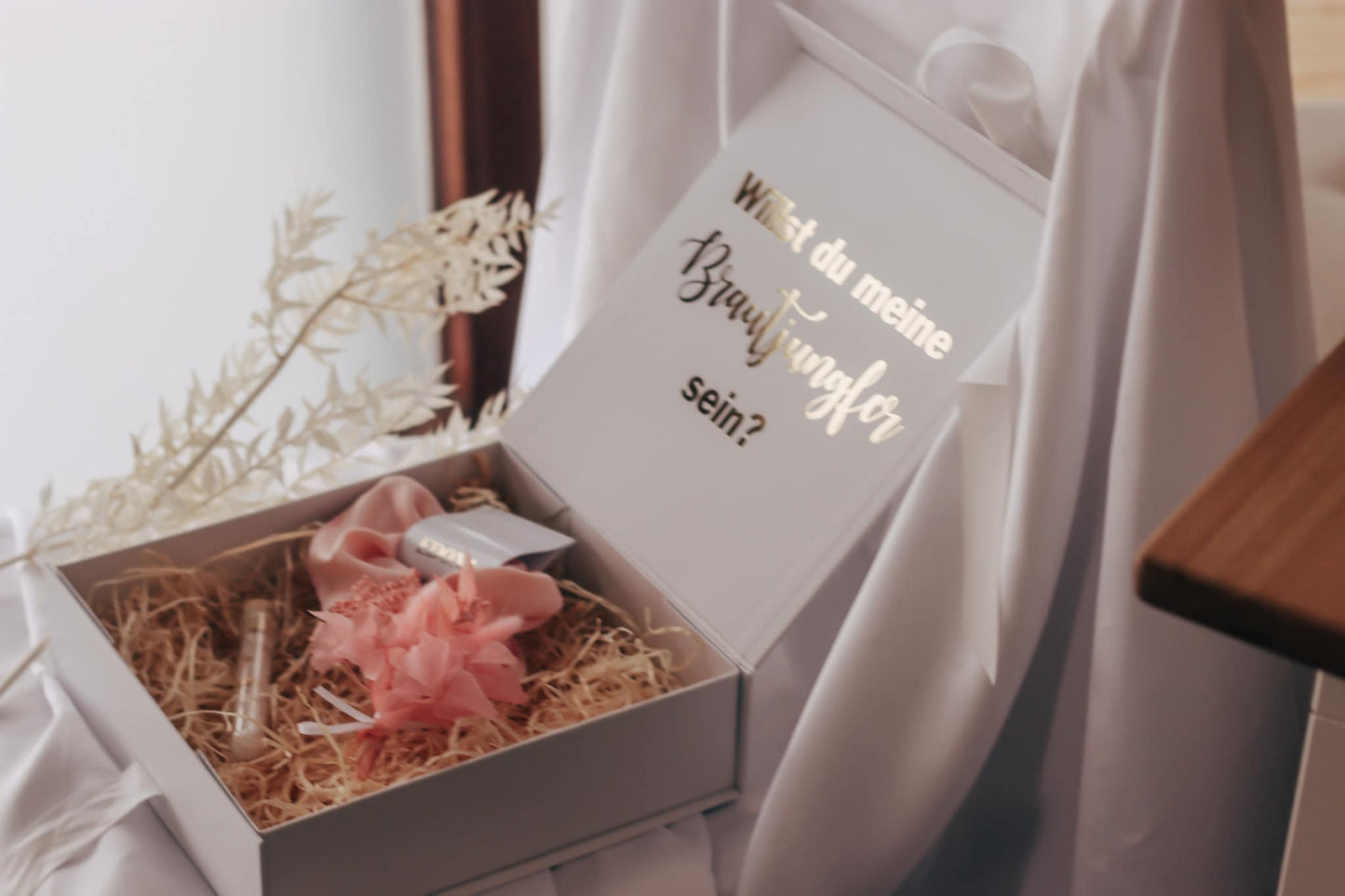 Geschenkbox "Willst du meine Brautjungfer/Trauzeugin sein" personalisiert Team Bride Brautjungfer Trauzeugin fragen