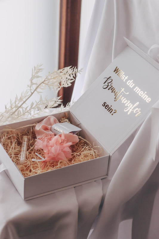 Geschenkbox "Willst du meine Brautjungfer/Trauzeugin sein" personalisiert Team Bride Brautjungfer Trauzeugin fragen