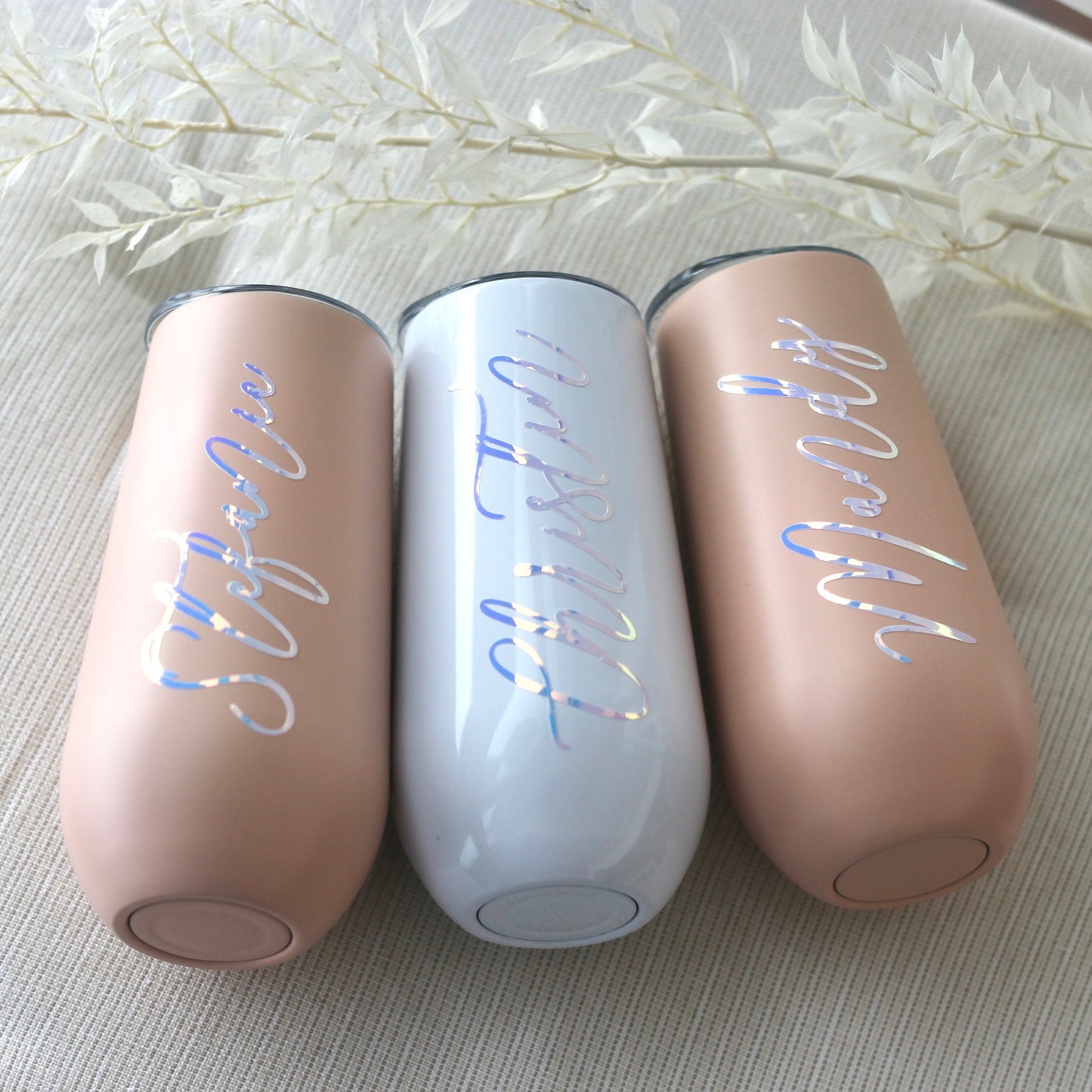 Thermobecher personalisiert als Geschenk oder für den JGA - holografische Schrift - glamour - Team Bride, Bride Squad