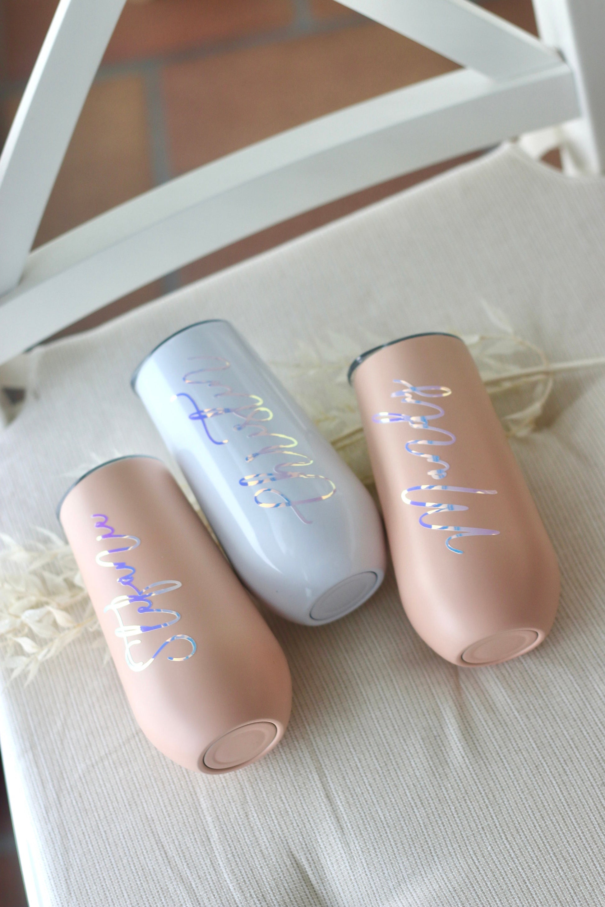 Thermobecher personalisiert als Geschenk oder für den JGA - holografische Schrift - glamour - Team Bride, Bride Squad