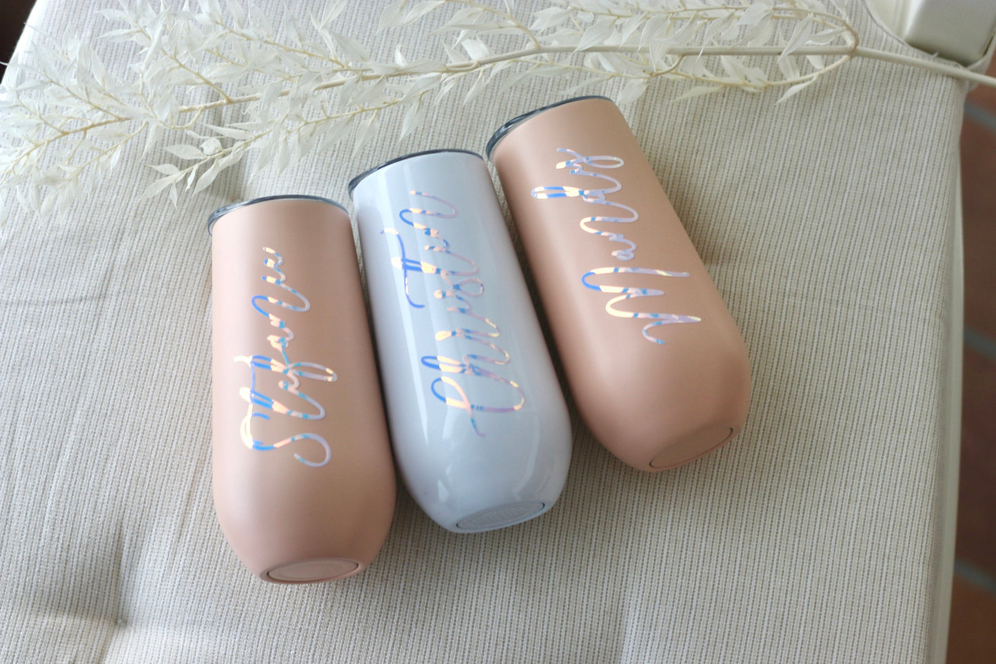 Thermobecher personalisiert als Geschenk oder für den JGA - holografische Schrift - glamour - Team Bride, Bride Squad