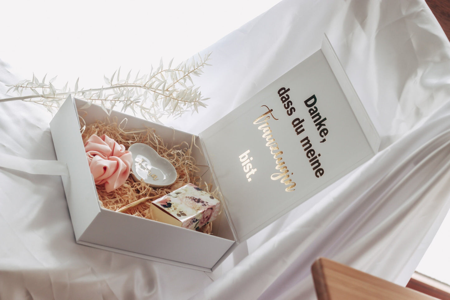 Geschenkbox "Danke, dass du meine Brautjungfer/Trauzeugin bist " personalisiert Team Bride Brautjungfer Trauzeugin Danke sagen