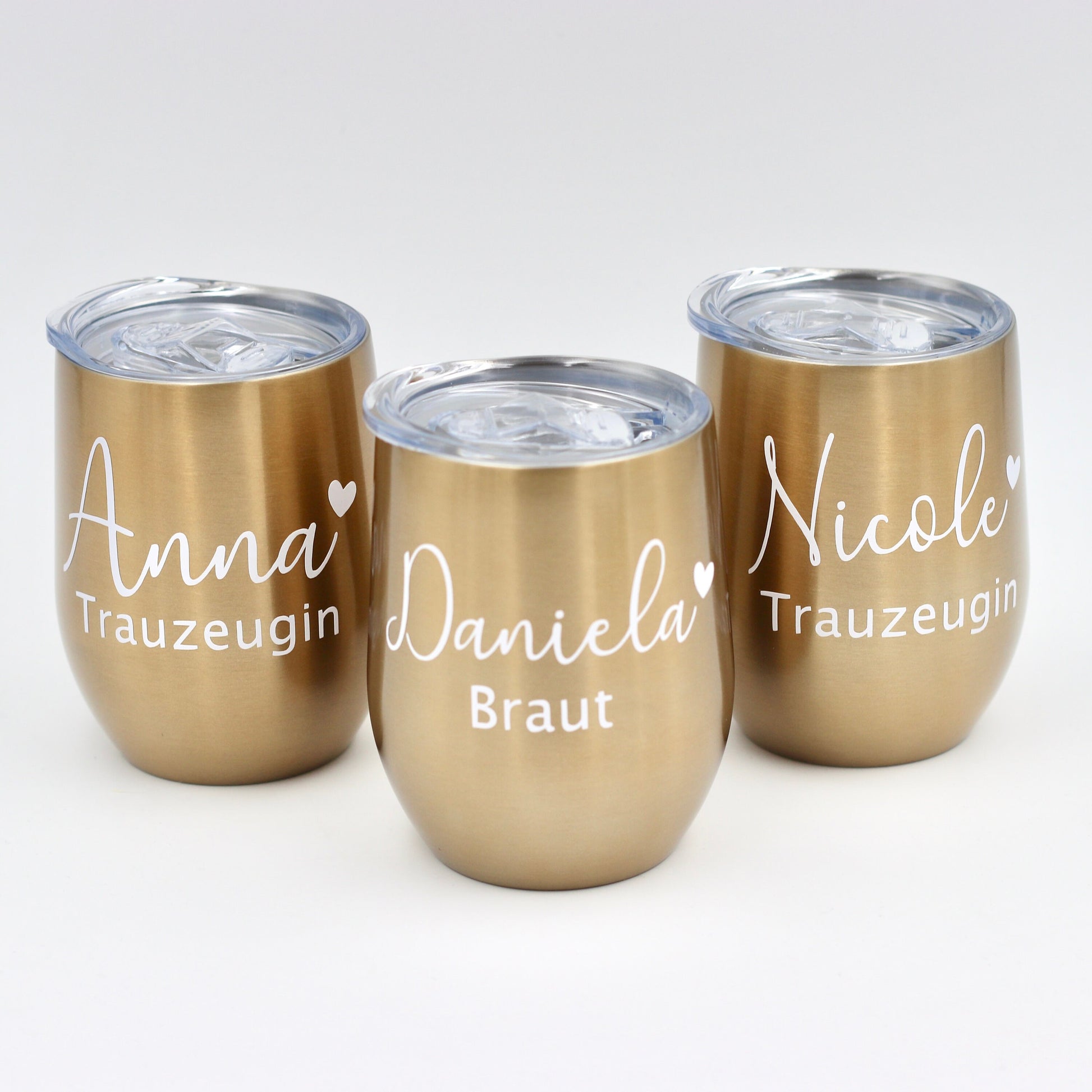 Thermobecher in Gold mit Personalisierung - Team Braut - Trauzeugin Brautjungfer Geschenke - JGA PARTY - JGA Deko -