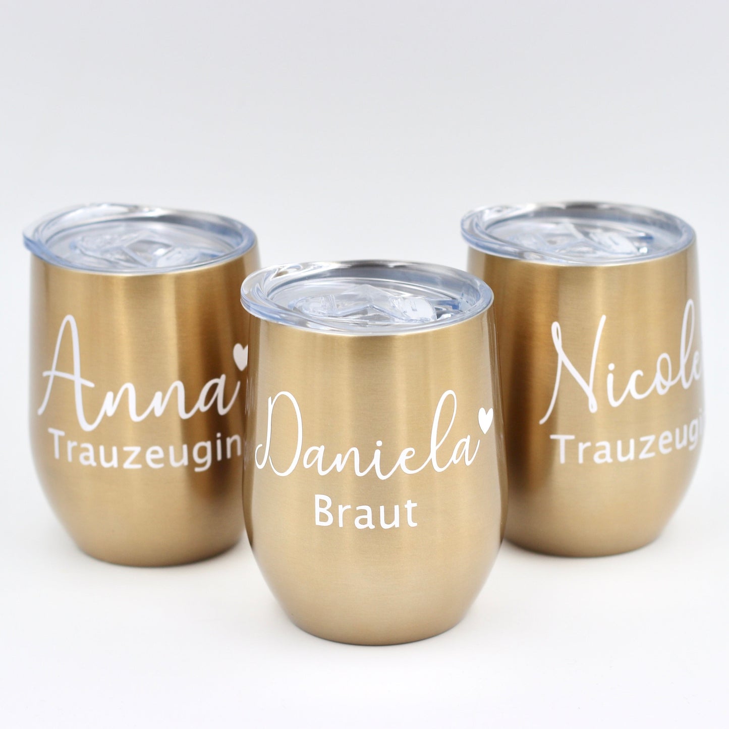 Thermobecher in Gold mit Personalisierung - Team Braut - Trauzeugin Brautjungfer Geschenke - JGA PARTY - JGA Deko -