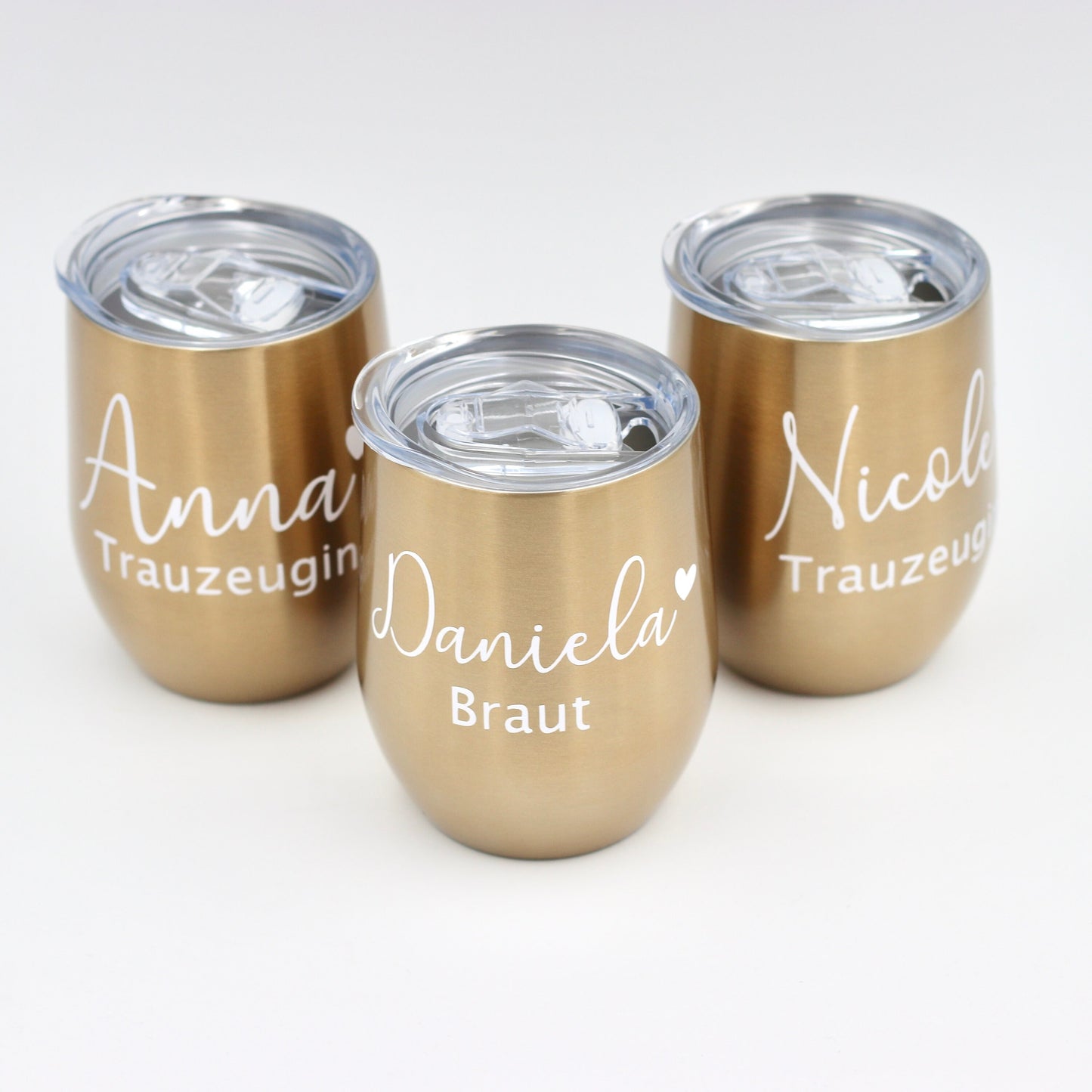 Thermobecher in Gold mit Personalisierung - Team Braut - Trauzeugin Brautjungfer Geschenke - JGA PARTY - JGA Deko -