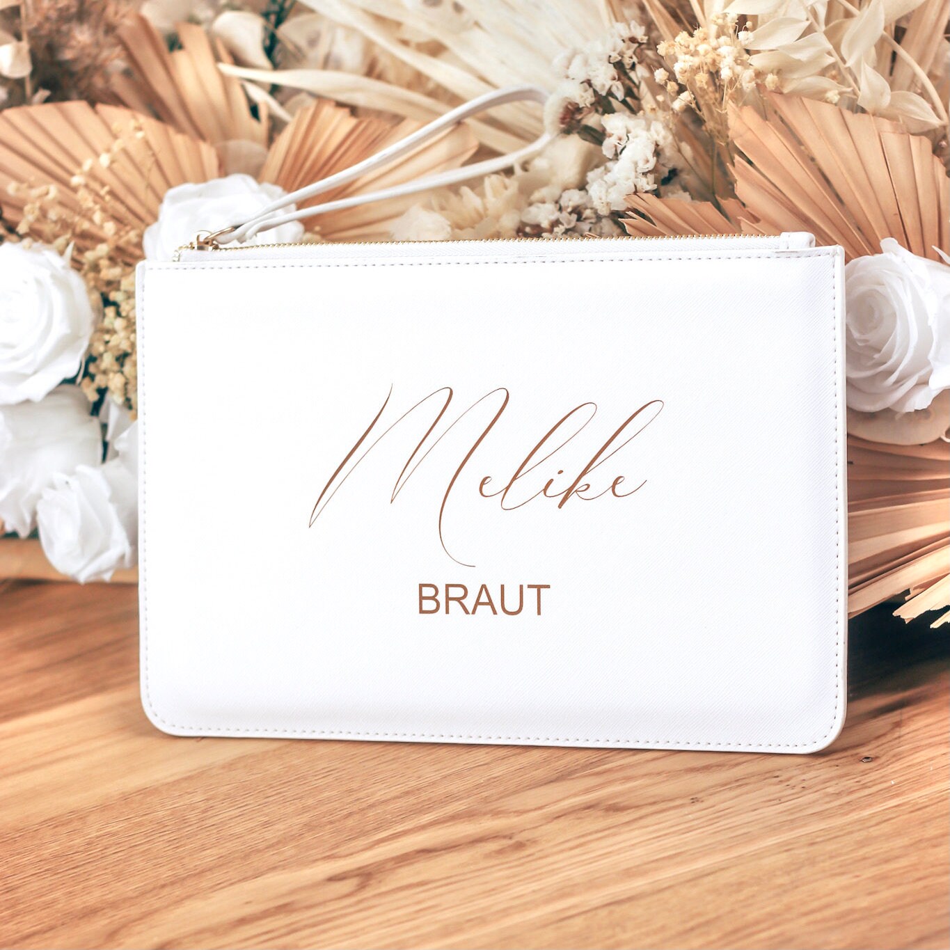 Braut Clutch mit hochwertiger Gravur - langlebig - Brauttasche - Standesamt - Braut Handtasche