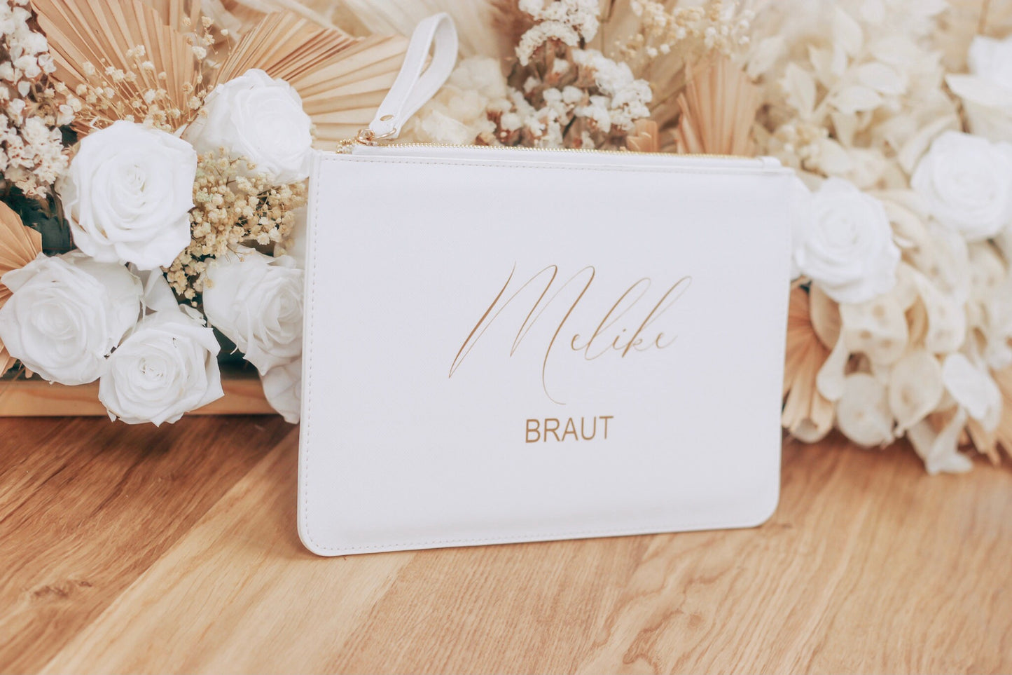 Braut Clutch mit hochwertiger Gravur - langlebig - Brauttasche - Standesamt - Braut Handtasche