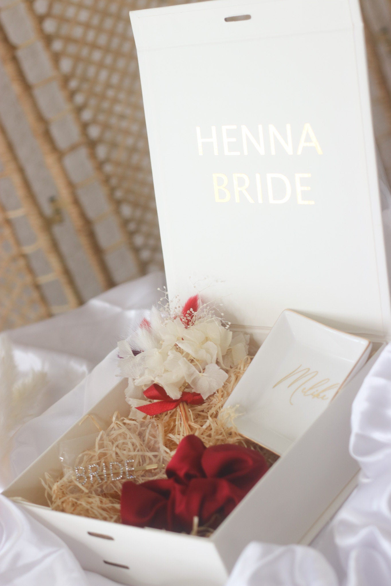 Geschenkbox "Henna bride" personalisiert mit dem Namen für den Henna Abend - Kina Gecesi - Kina Gelin