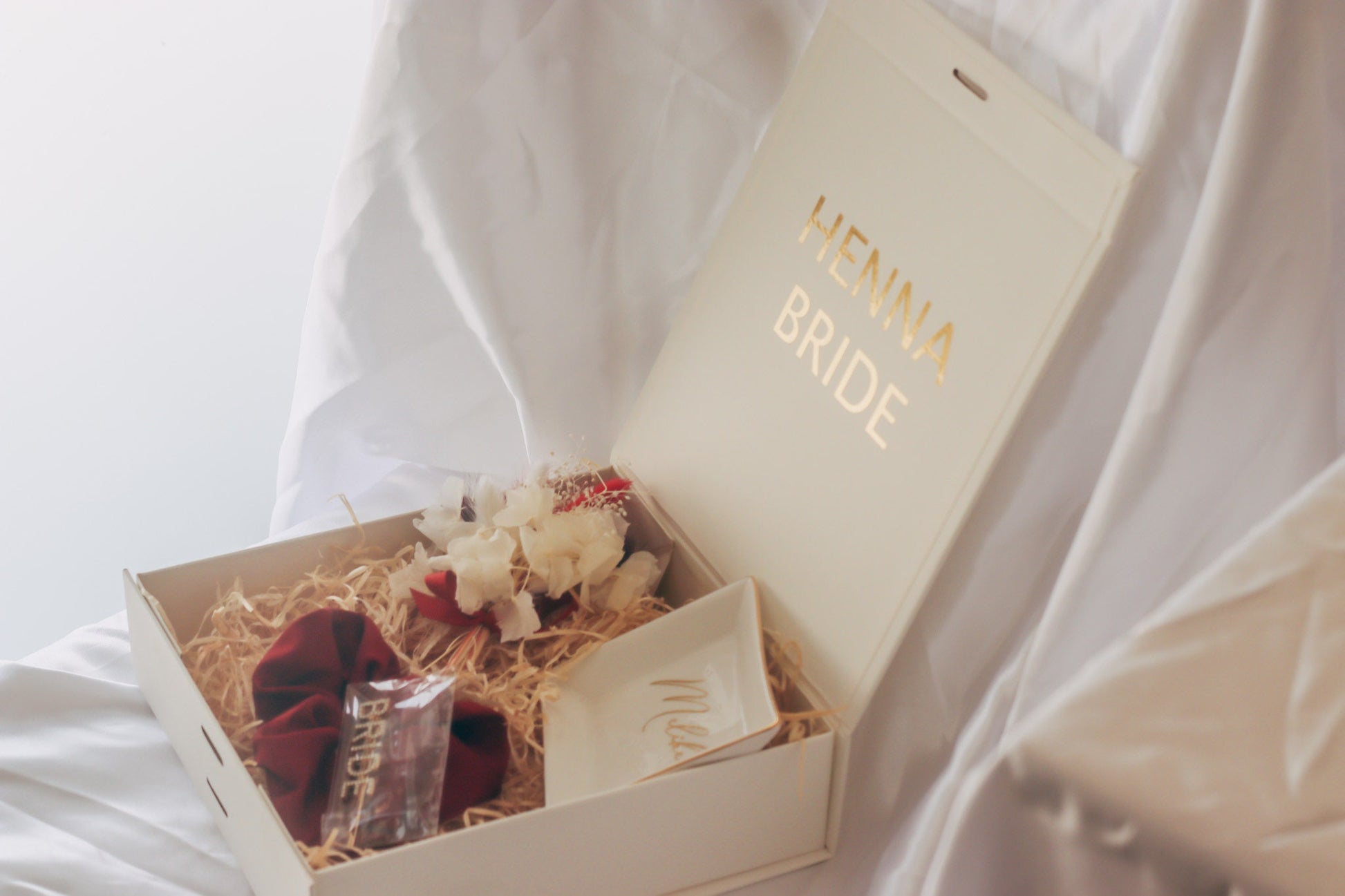 Geschenkbox "Henna bride" personalisiert mit dem Namen für den Henna Abend - Kina Gecesi - Kina Gelin